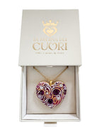 Collana materica personalizzata con pendente a cuore modellato a mano e illuminato da cristalli Swarovski. Il regalo romantico per eccellenza con dedica incisa, perfetto per San Valentino o per celebrare un amore unico